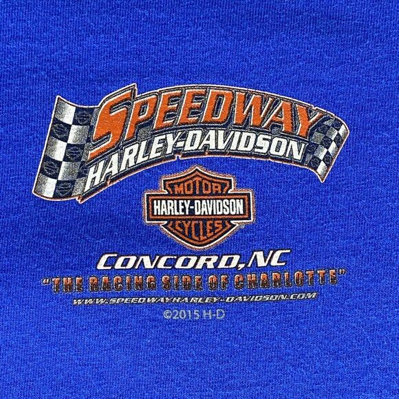 Harley Davidson T Shirt Sz L Racing Side Of Charlotte Concord NC Motorcycle Car - Picture 6 of 12